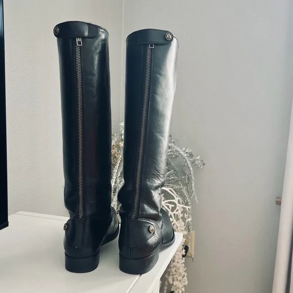 Frye Melissa Button Back Zip Black leather boots women size 6.5 - Picture 3 of 10